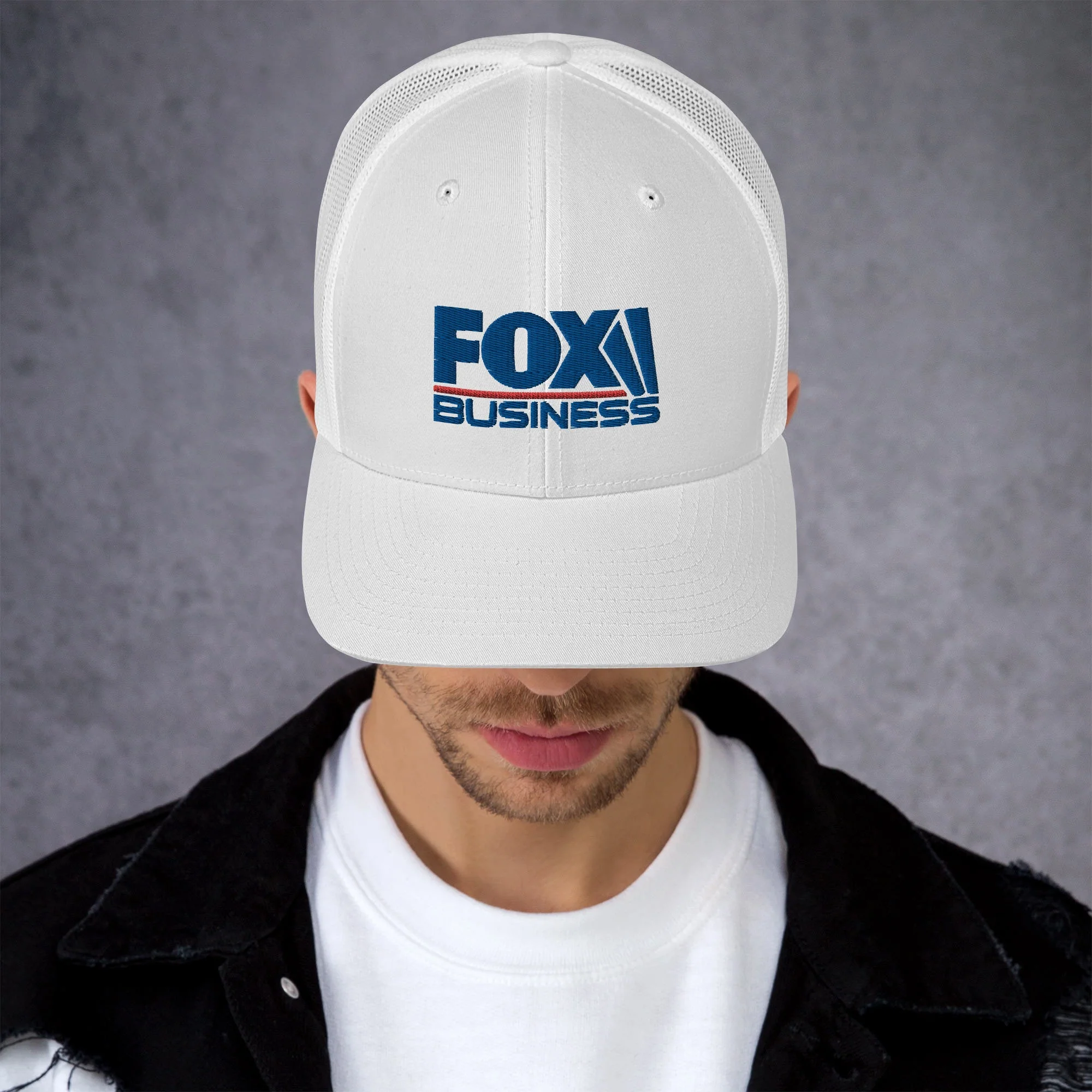 FOX Business Logo Embroidered Retro Trucker Hat - Image 8