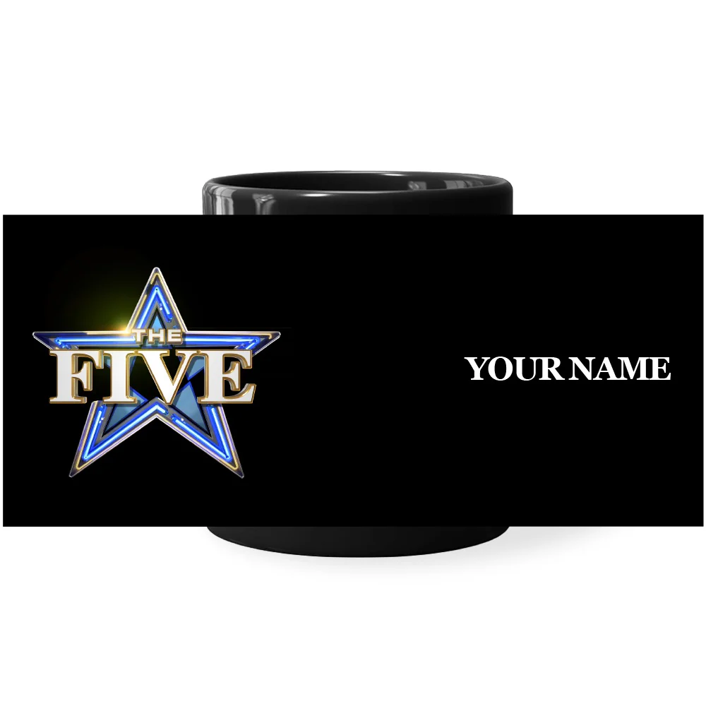 The Five Logo Personalized Black Mug - 11oz - Image 5